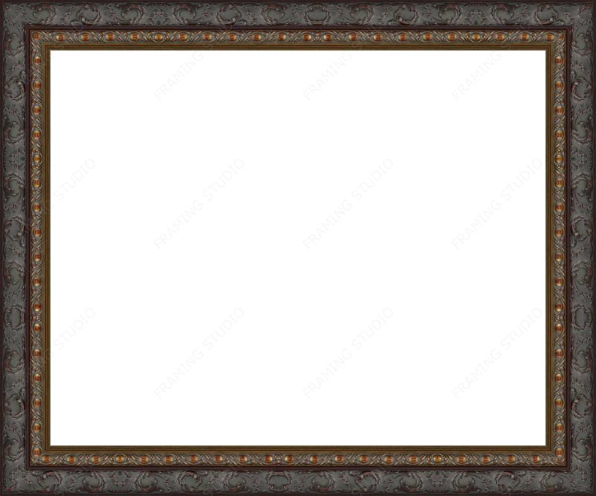 Ornate Black and Gold Picture Frame 2 Inch Width Gallery Quality Wood Moulding