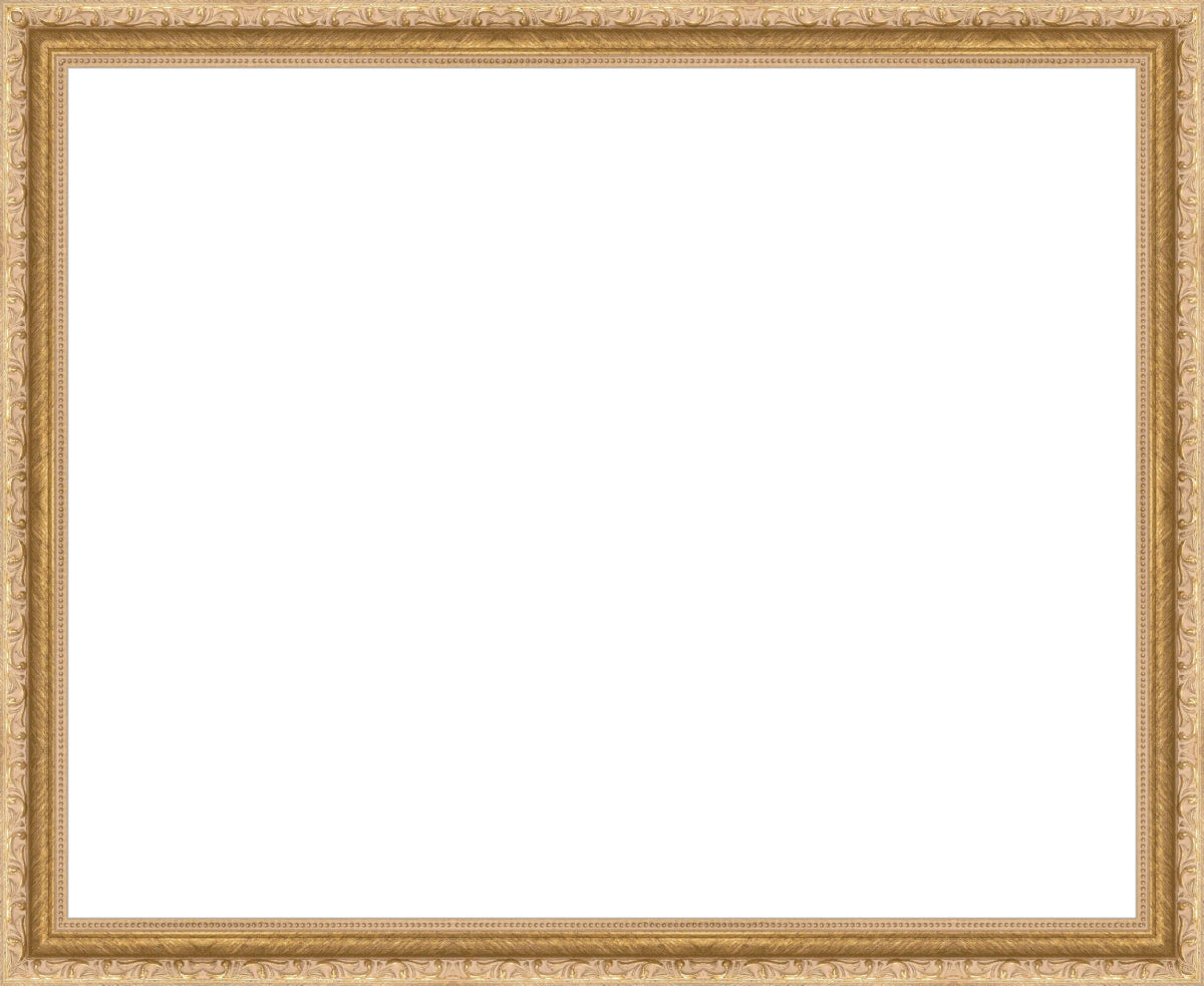 Gold 1.25" ready made picture frame in a traditional style ornate frame