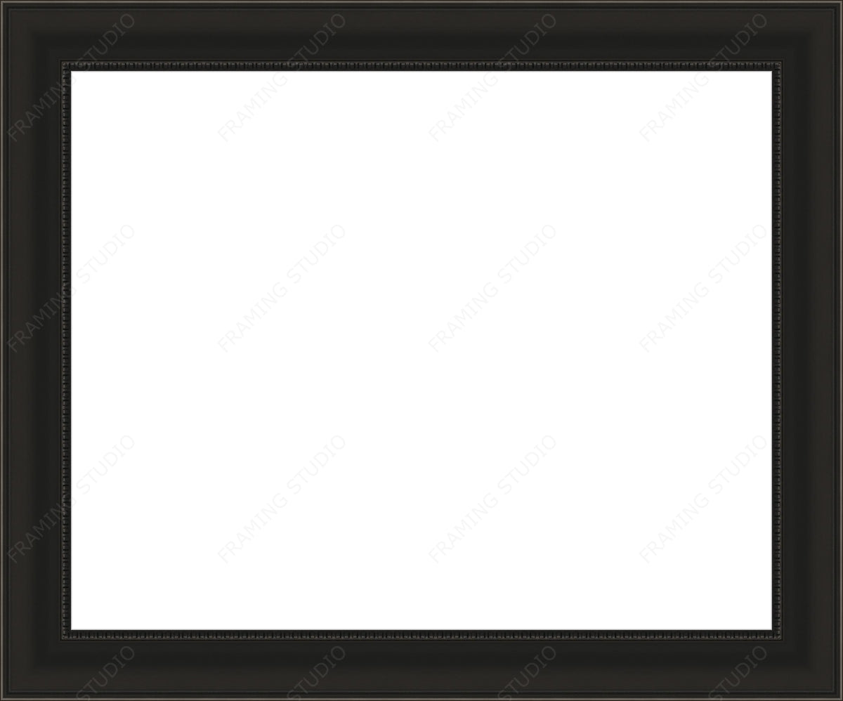 Black with Beads 2 Inch Contemporary Picture frame Gallery Quality Wood Moulding