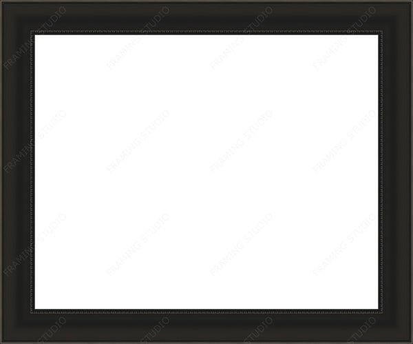 Black with Beads 2 Inch Contemporary Picture frame Gallery Quality Wood Moulding