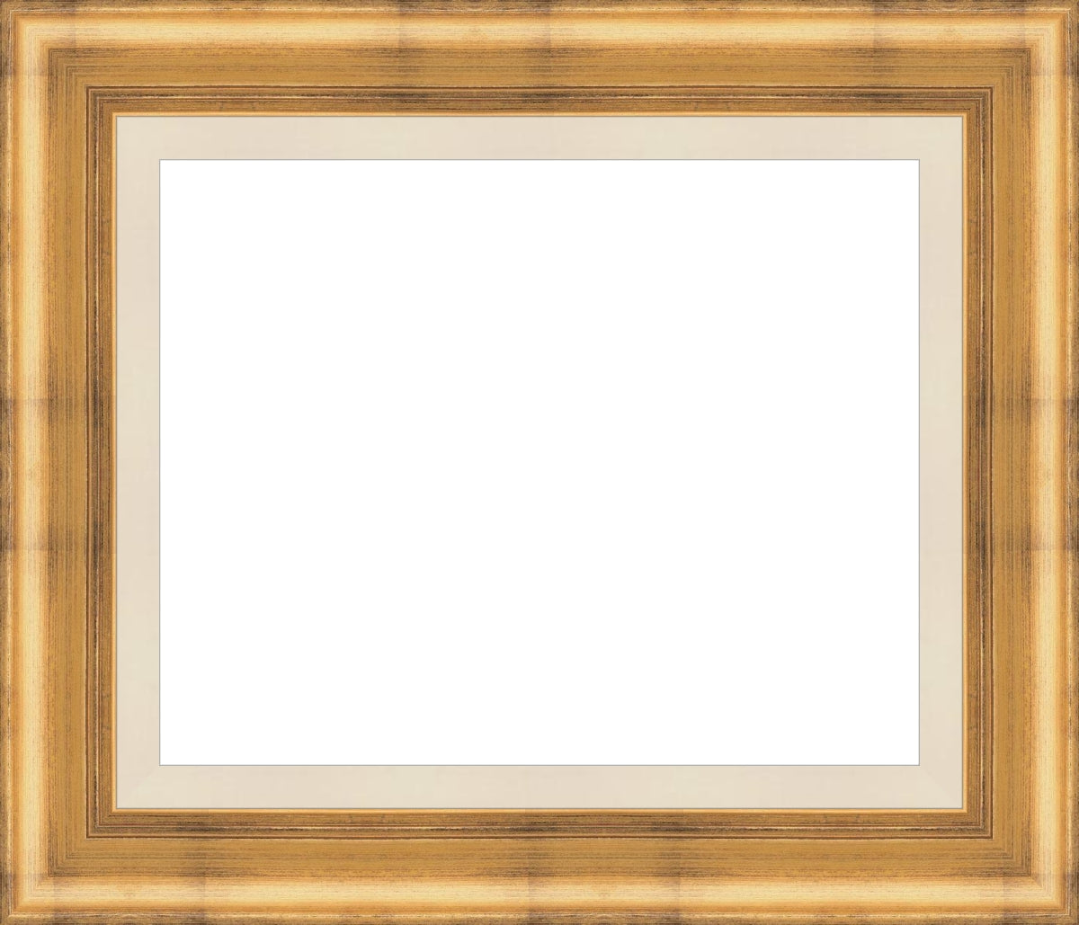 Antique Gold Plein Aire Picture frame with Linen Liner Gallery Quality Wood Moulding